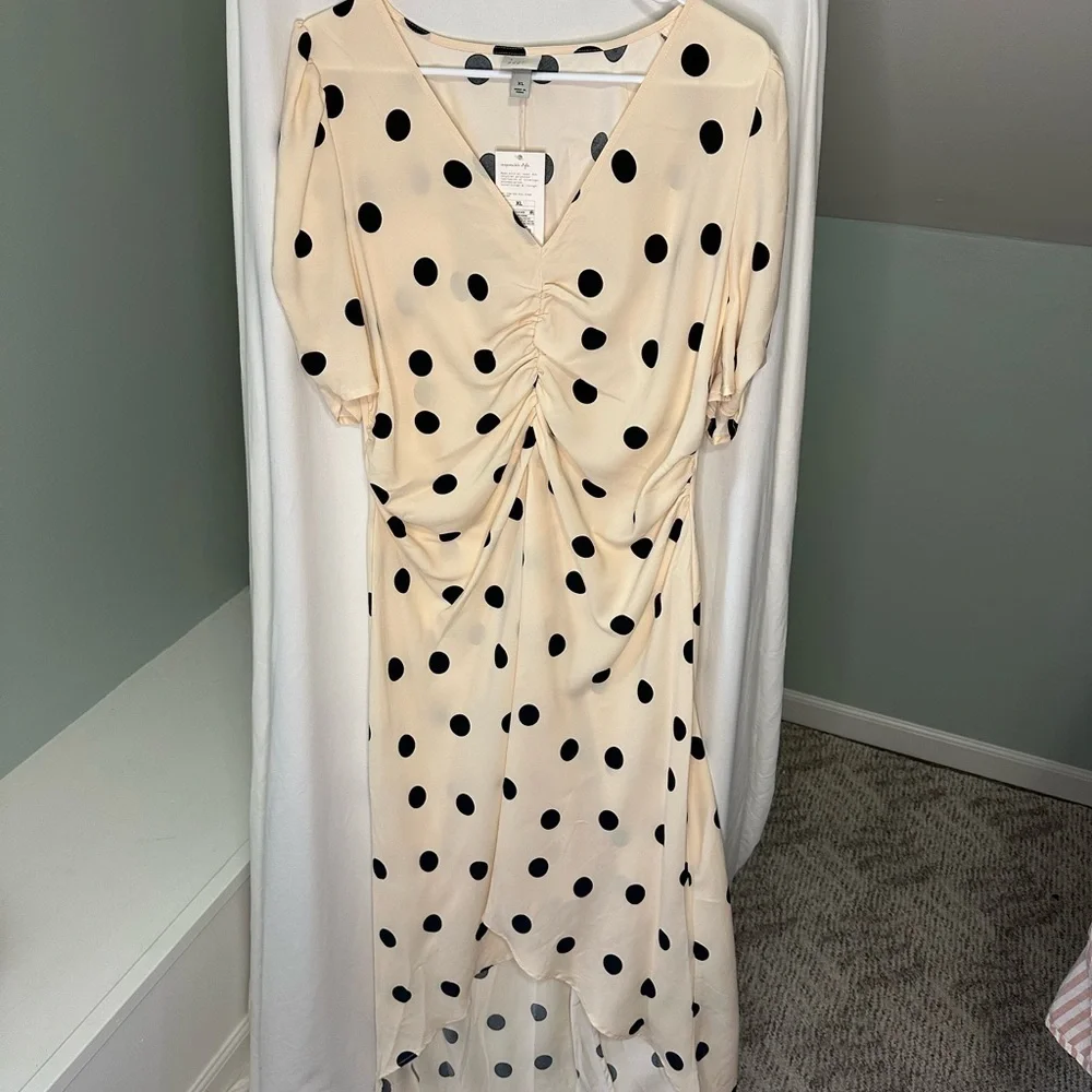 Mommy & Me Outfit Cream Dress with Black Dots by a new day size XL & 4/5T - Picture 6 of 13